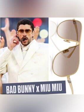 Brand New Miu Miu Gold Frame Sunglasses with Gray Lenses